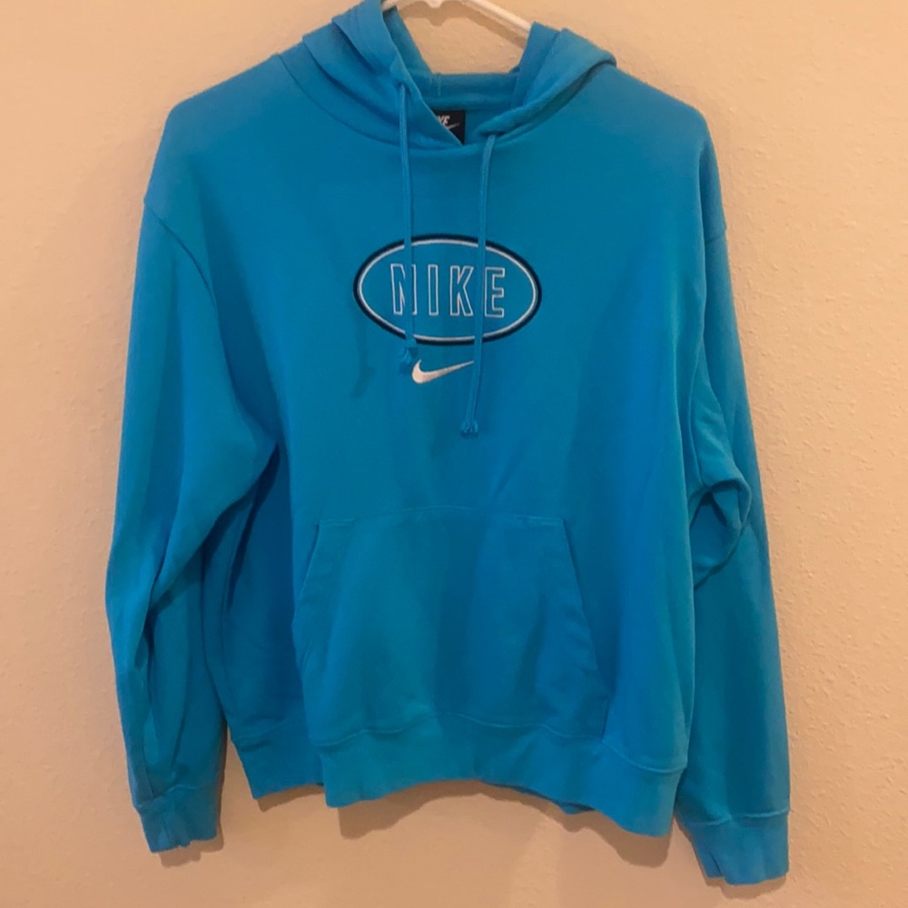 Nike-oversized-bright blue- hoodie-medium